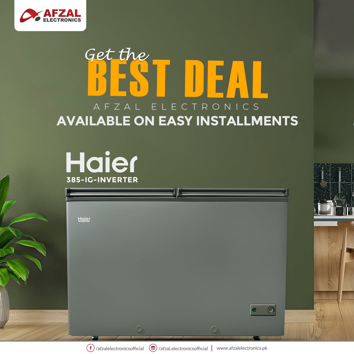 Keep It Fresh with Haier 385-IG Inverter Deep Freezer – Only at Afzal Electronics!